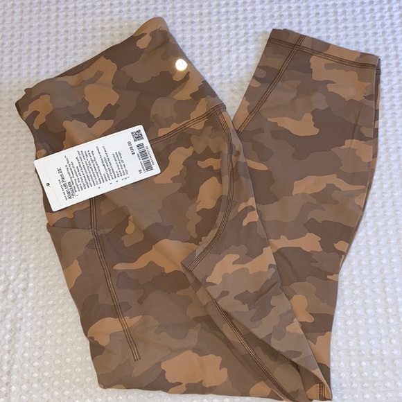 NEW! $128 Align High Rise HR Pant 25” Pockets 18 Heritage 365 Camo Beige Multi - Picture 4 of 12